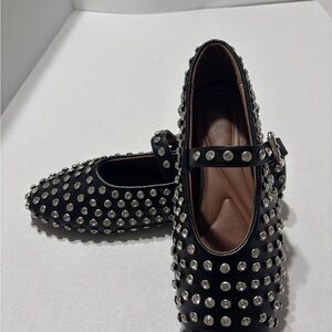 Studded Black Mary Jane Shoes